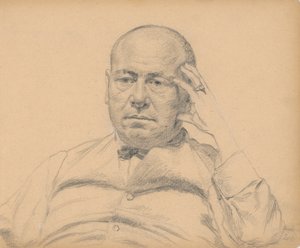Man substantiating his head